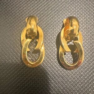 Gucci Elegant Gold Chain Link Earrings